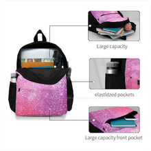 Purple Pink Foam Bubbles Microscope 40x Backpack For Student School Laptop Travel Bag Ink Purple Pink Space Galaxy Solar System