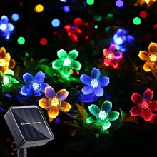 Outdoor Waterproof For Backyard Garden Lawn Fence Patio Decoration Solar Powered Flower Garland Festoon LED String Fairy Light