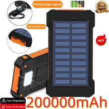 200000mAh Portable Solar Power Bank External Battery Fast Charging Waterproof Powerbank with SOS Flashlight Poverbank for Xiaomi