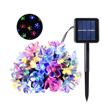 Outdoor Waterproof For Backyard Garden Lawn Fence Patio Decoration Solar Powered Flower Garland Festoon LED String Fairy Light