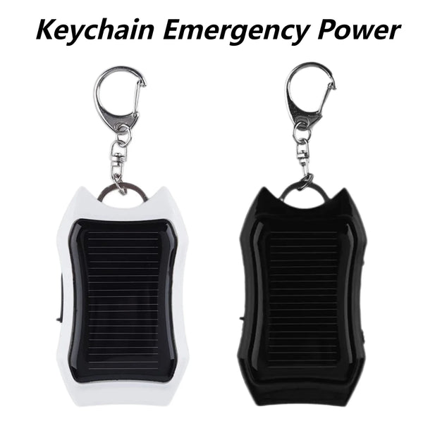 Keychain Emergency Power Banks USB External Solar 950mAH Pocket Chargers with 3 LED Light Charging Equipment for Hiking Travel